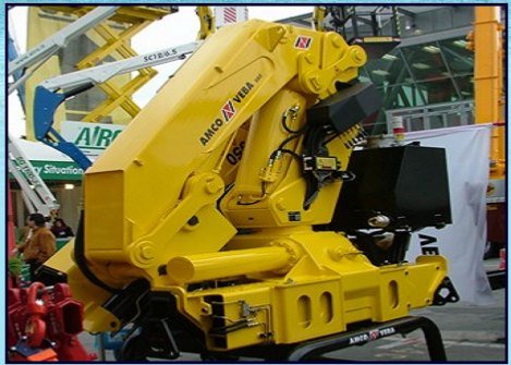 Yellow Amco Veba marine crane