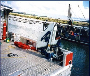 White Cormach marine crane on a vessel deck