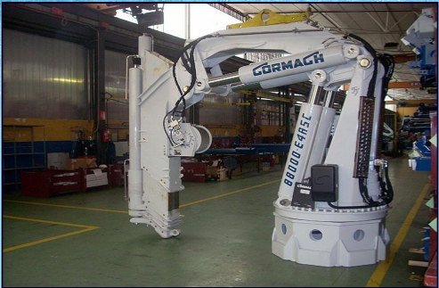 Marine crane in the workshop before delivery